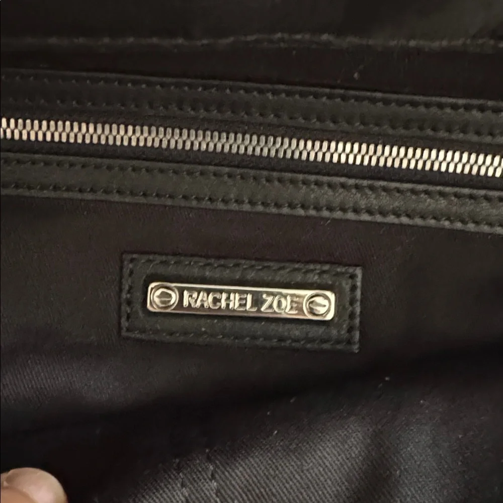 Rachel Zoe Elegant Black Leather Tote Bag - Picture 7 of 8